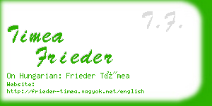 timea frieder business card